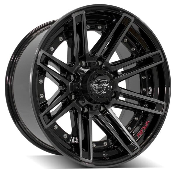 4PLAY Gen2 4P08 20x10 8x180mm -24et in Gloss Black w/ Brushed Face & Tinted Clear