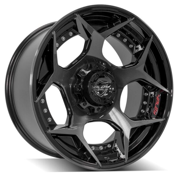 4PLAY Gen2 4P50 20x10 5x5" & 5x5.5" -24et in Gloss Black w/ Brushed Face & Tinted Clear