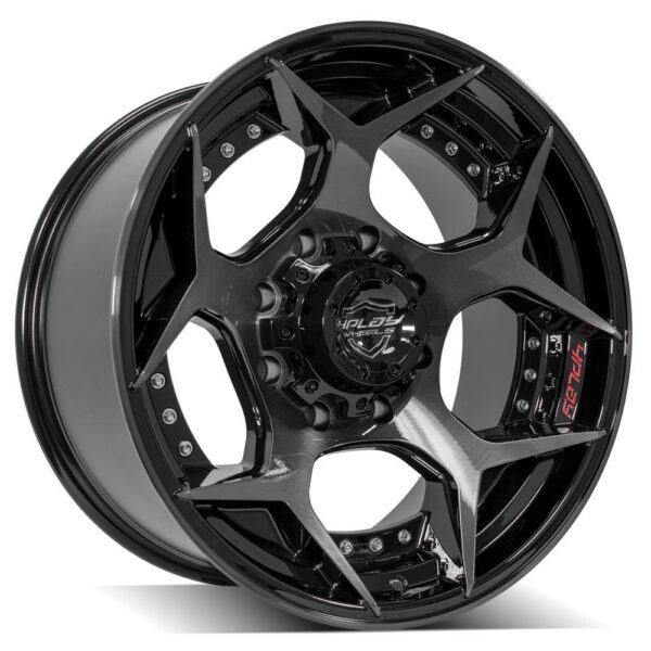 4PLAY Gen2 4P50 20x10 8x180mm -24et in Gloss Black w/ Brushed Face & Tinted Clear