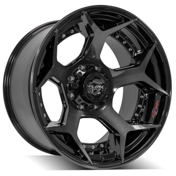 4PLAY Gen2 4P50 22x12 8x180mm -44et in Gloss Black w/ Brushed Face & Tinted Clear