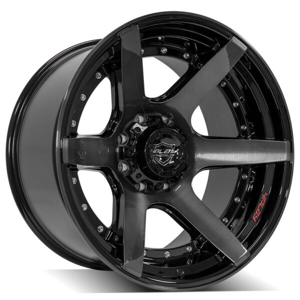 4PLAY Gen2 4P60 22x12 8x6.5" -44et in Gloss Black w/ Brushed Face & Tinted Clear
