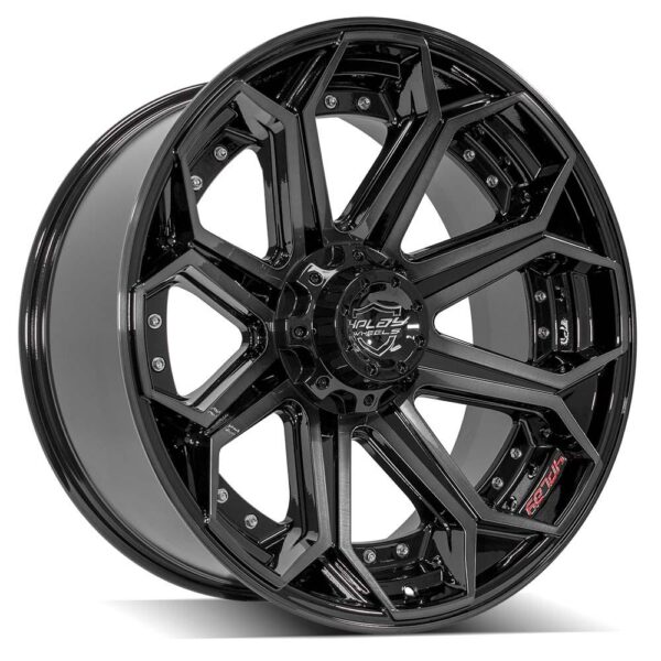4PLAY Gen2 4P80R 22x10 5x5" & 5x5.5" -24et in Gloss Black w/ Brushed Face & Tinted Clear
