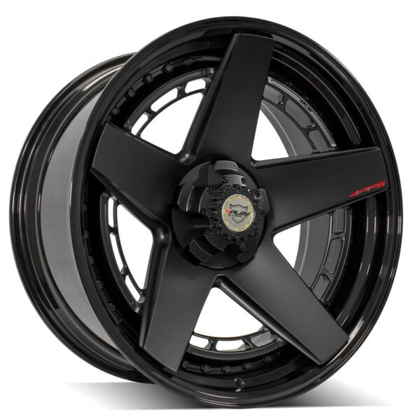 4PLAY Forged 4PF5 22x10 5x150mm -18et in Matte Black Center w/ Gloss Black Barrel