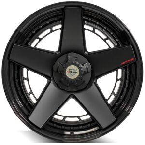 4PLAY Forged 4PF5 22x10 5x5" & 5x5.5" -18et in Matte Black Center w/ Gloss Black Barrel