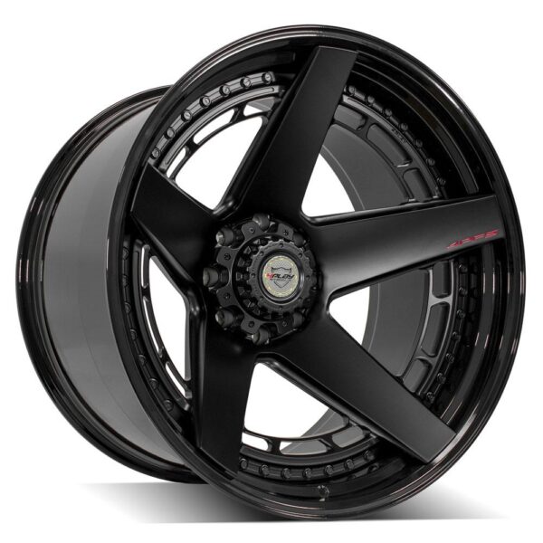4PLAY Forged 4PF5 24x14 8x180mm -76et in Matte Black Center w/ Gloss Black Barrel