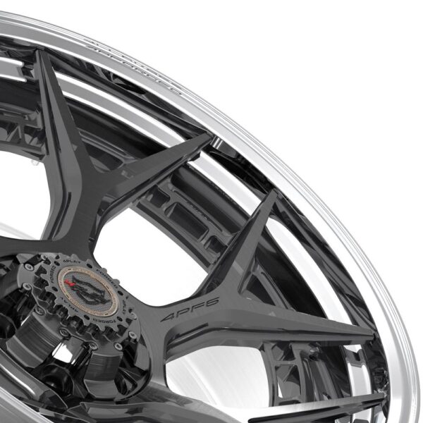 4PLAY Forged 4PF6 22x10 6x135mm & 6x5.5" -18et in Brushed w/ Tinted Clear Center & Polished Barrel