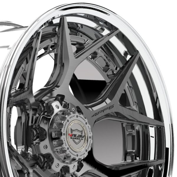 4PLAY Forged 4PF6 22x10 8x170mm -18et in Brushed w/ Tinted Clear Center & Polished Barrel