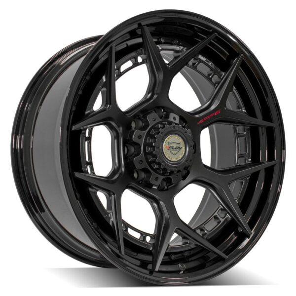 4PLAY Forged 4PF6 22x10 8x6.5" -18et in Matte Black Center w/ Gloss Black Barrel