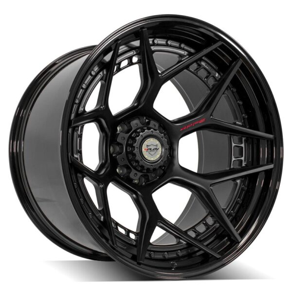 4PLAY Forged 4PF6 24x14 8x170mm -76et in Matte Black Center w/ Gloss Black Barrel
