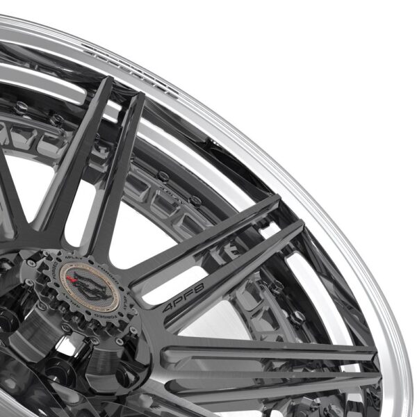 4PLAY Forged 4PF8 22x10 6x135mm & 6x5.5" -18et in Brushed w/ Tinted Clear Center & Polished Barrel