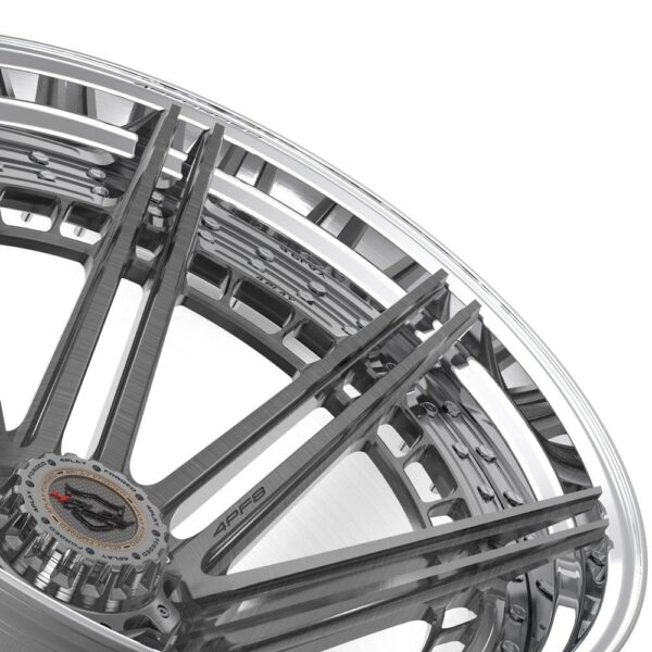 4PLAY Forged 4PF8 24x14 8x6.5" -76et in Brushed w/ Tinted Clear Center & Polished Barrel