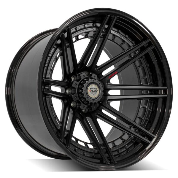 4PLAY Forged 4PF8 24x14 8x6.5" -76et in Matte Black Center w/ Gloss Black Barrel