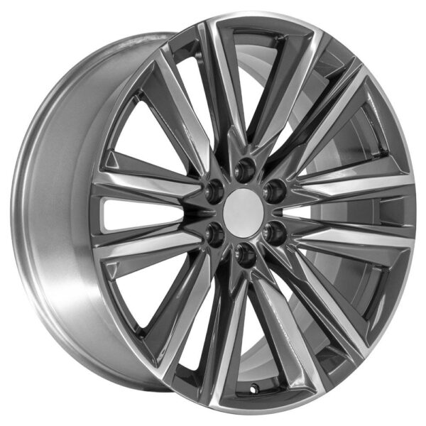 24" Replica Wheel fits Cadillac Escalade - CA91 Gunmetal with Polished Face 24x10