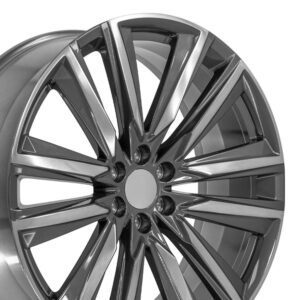 26" Replica Wheel fits Cadillac Escalade - CA91 Gunmetal with Polished Face 26x10